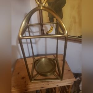 Pottery Barn SF Fallout Brass Geometric Lantern/Candle Holder - 23", $149 Retail